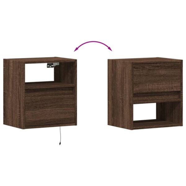 Móveis de parede para TV com luzes LED 2 pcs carvalho castanho - Image 9