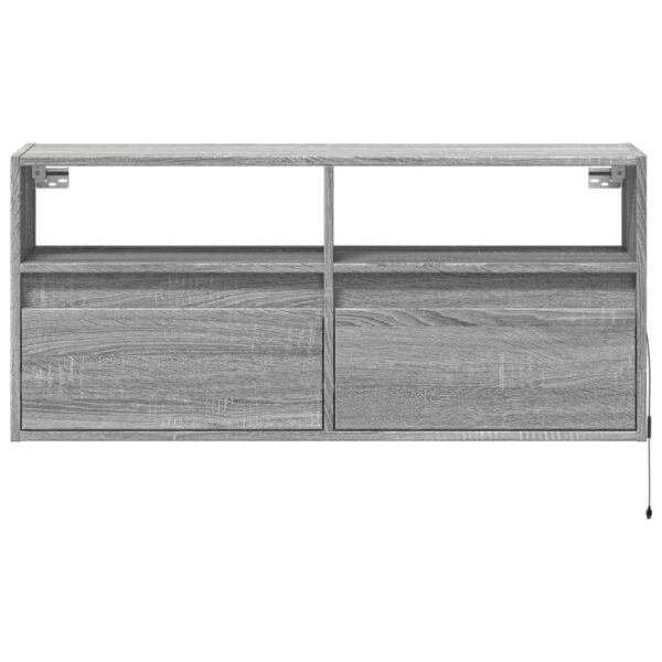 Móvel de parede p/ TV c/ luzes LED 100x31x45 cm cinzento sonoma - Image 5