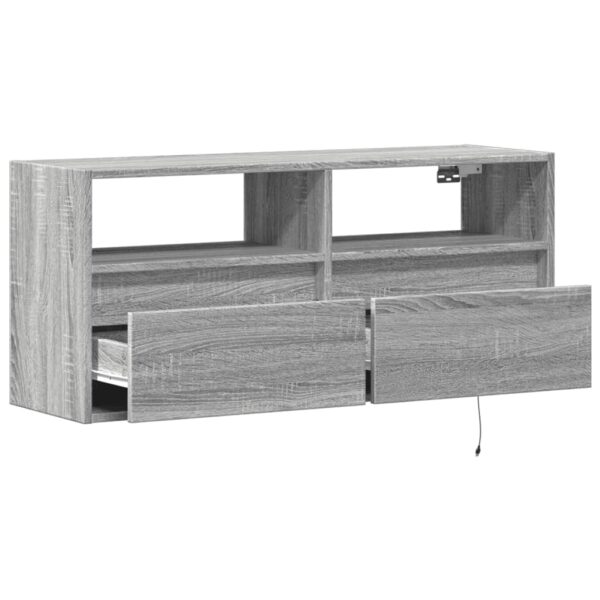 Móvel de parede p/ TV c/ luzes LED 100x31x45 cm cinzento sonoma - Image 8