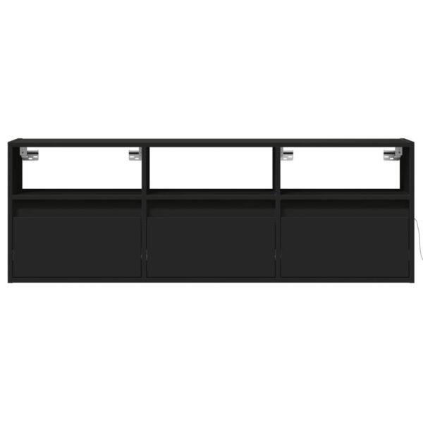 Móvel de parede para TV com luzes LED 130x31x45 cm preto - Image 5