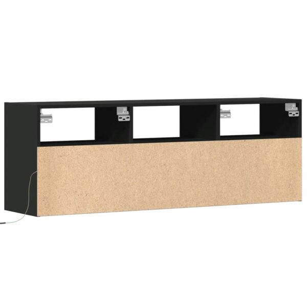 Móvel de parede para TV com luzes LED 130x31x45 cm preto - Image 7