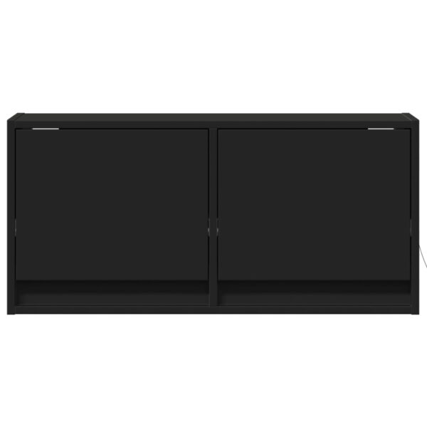 Móvel de parede para TV com luzes LED 80x31x35 cm preto - Image 5