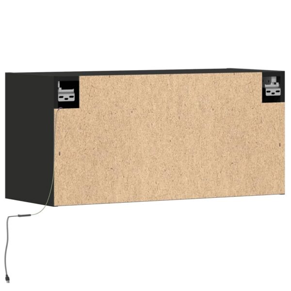 Móvel de parede para TV com luzes LED 80x31x35 cm preto - Image 7