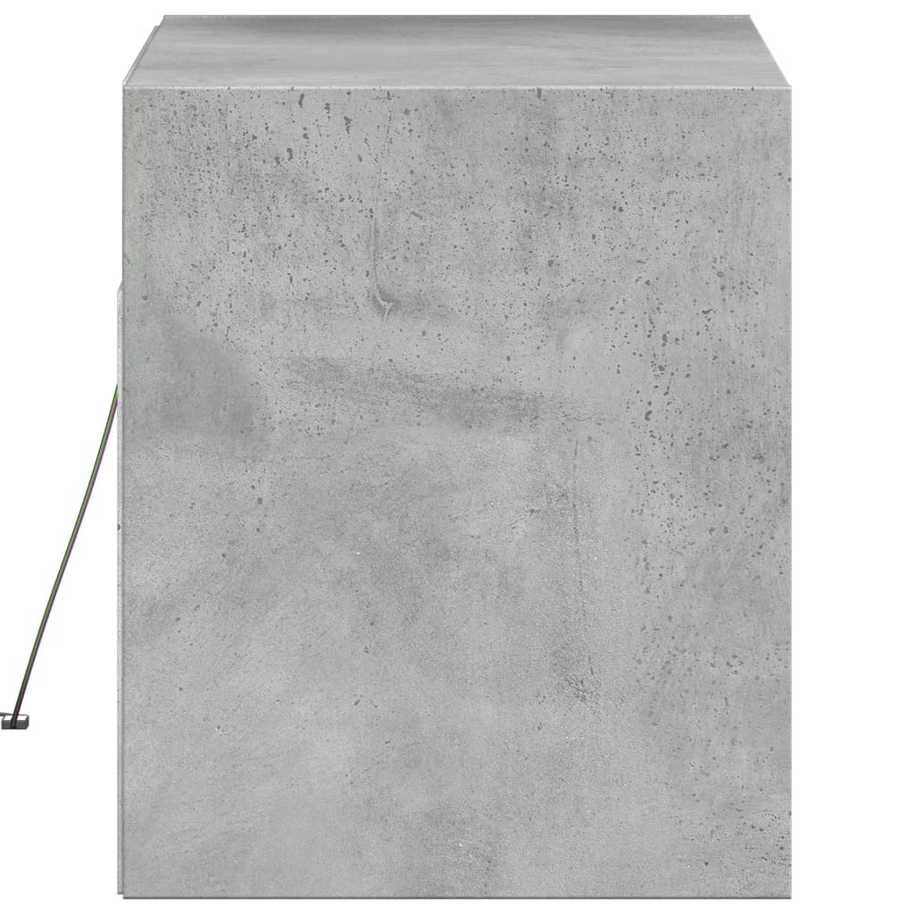 Móvel de parede p/ TV c/ luzes LED 80x31x35 cm cinzento cimento - Image 6