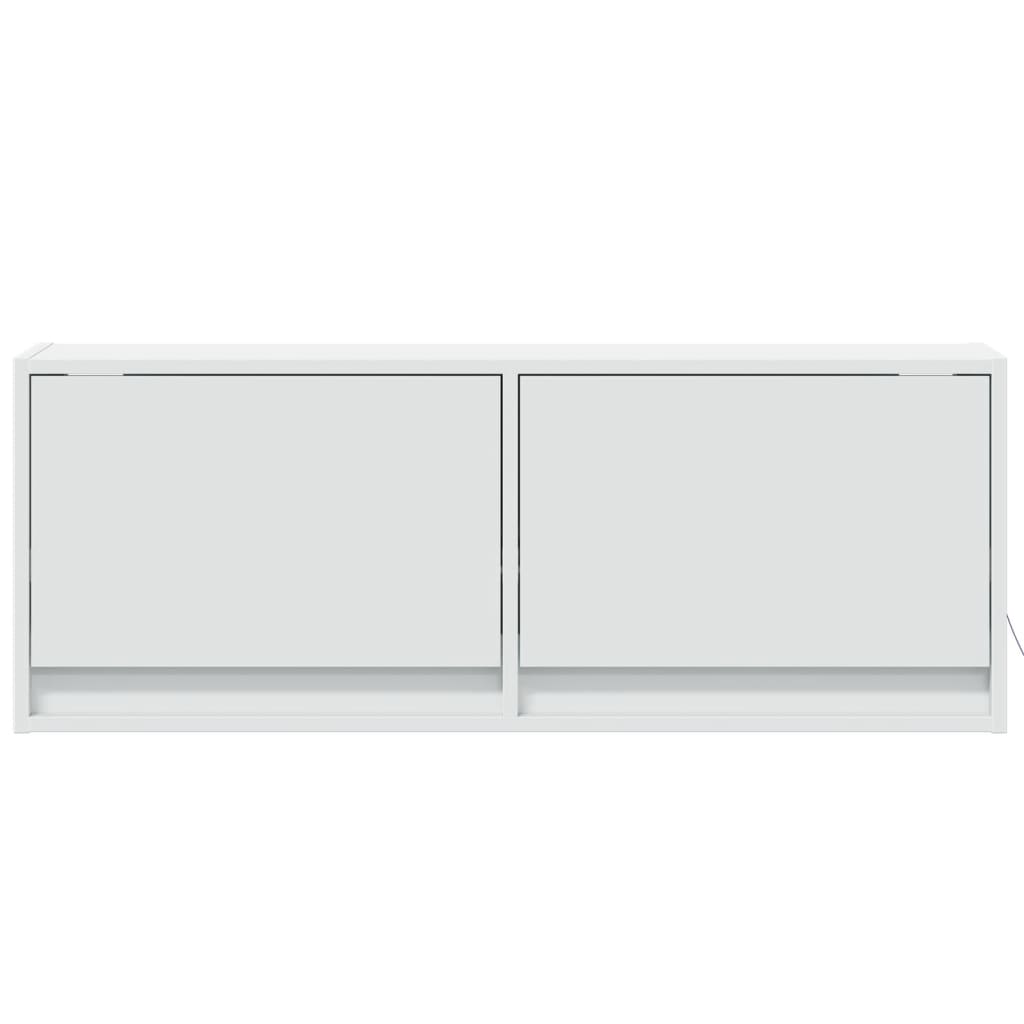 Móvel de parede para TV com luzes LED 100x31x35 cm branco - Image 5