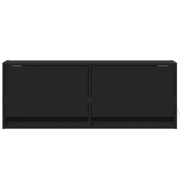 Móvel de parede para TV com luzes LED 100x31x35 cm preto - Image 5