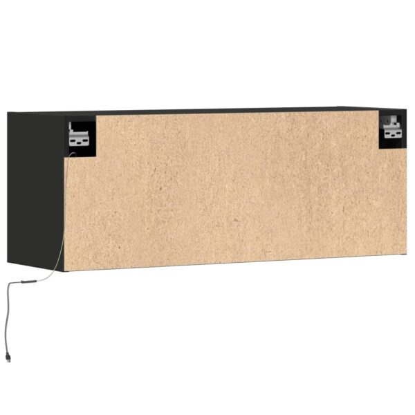 Móvel de parede para TV com luzes LED 100x31x35 cm preto - Image 7
