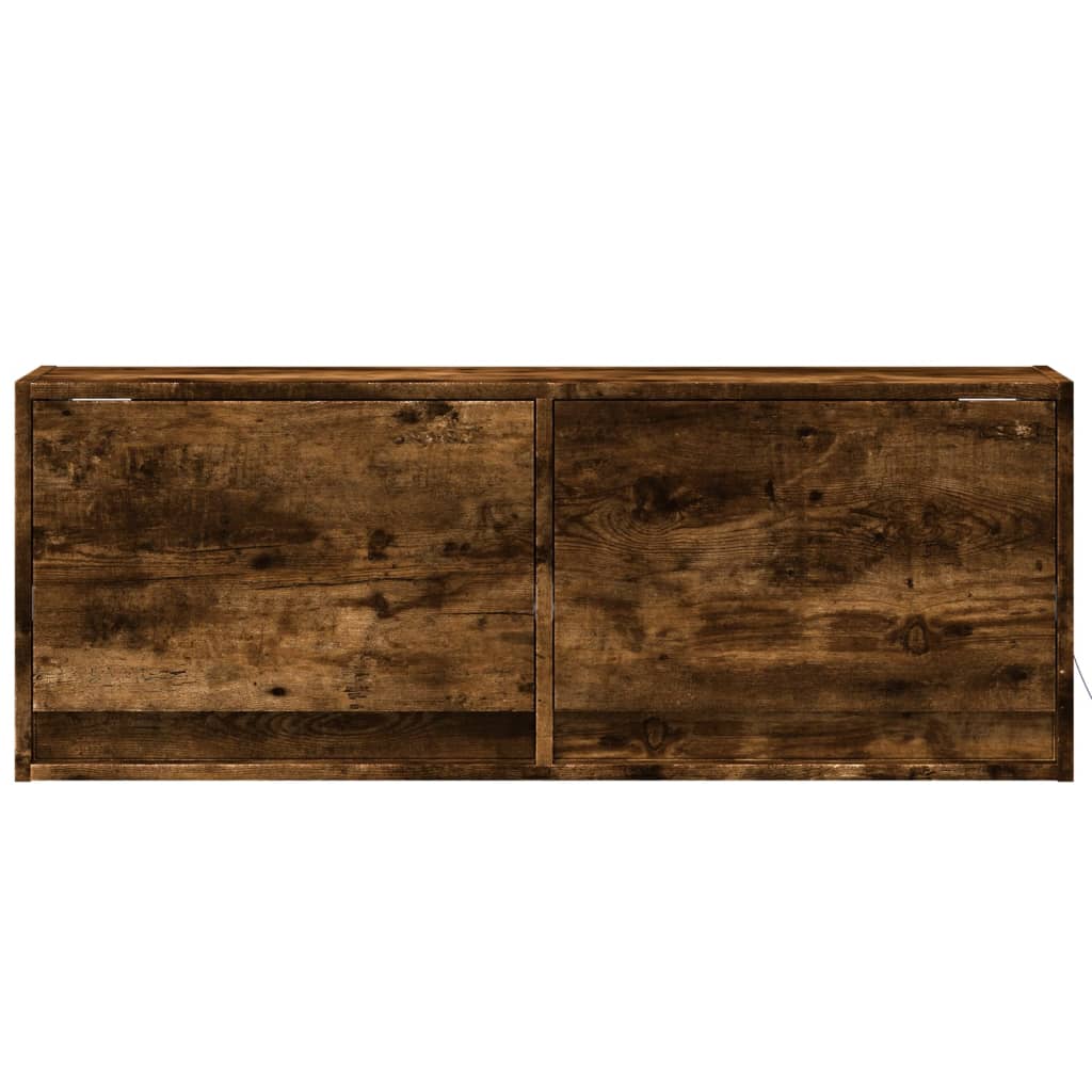 Móvel de parede p/ TV c/ luzes LED 100x31x35 cm carvalho fumado - Image 5