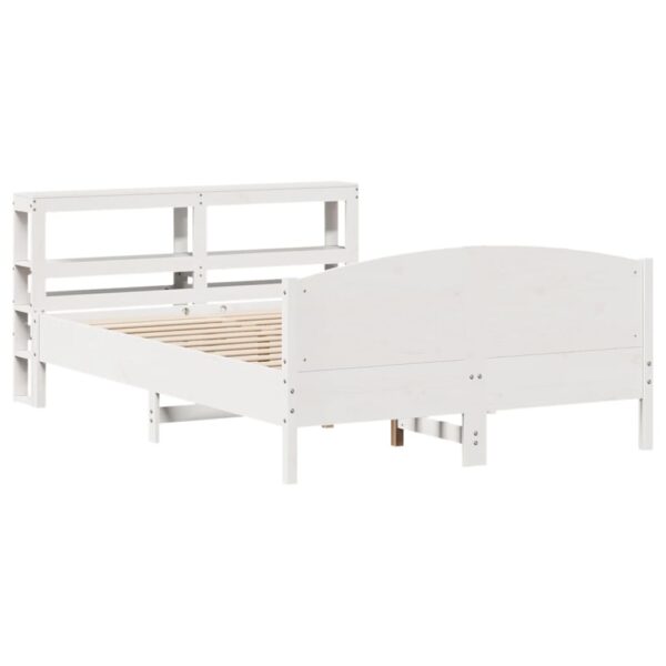 Cama sem colchão 160x200 cm madeira de pinho maciça branco - Image 2