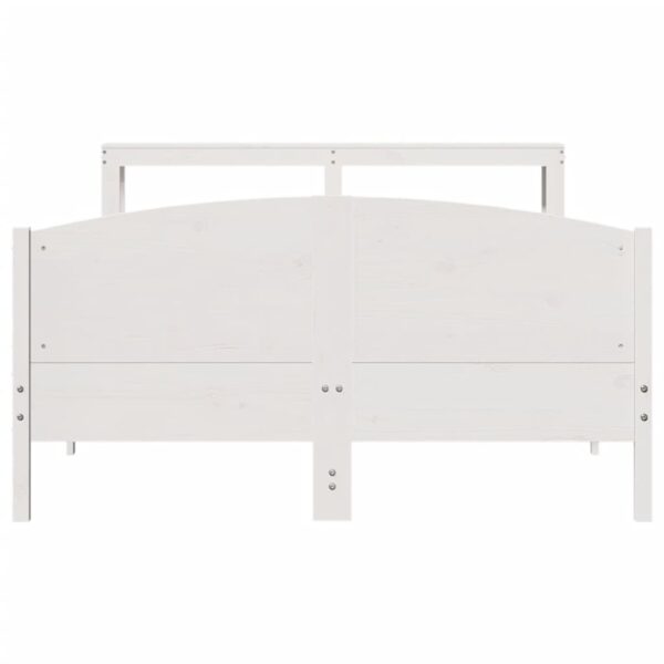 Cama sem colchão 160x200 cm madeira de pinho maciça branco - Image 3