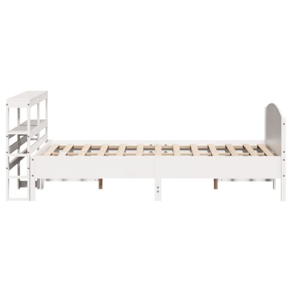 Cama sem colchão 160x200 cm madeira de pinho maciça branco - Image 4