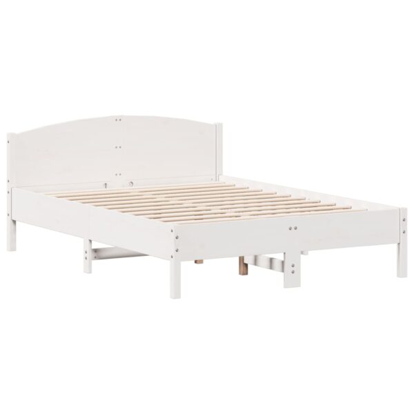 Cama sem colchão 160x200 cm madeira de pinho maciça branco - Image 6