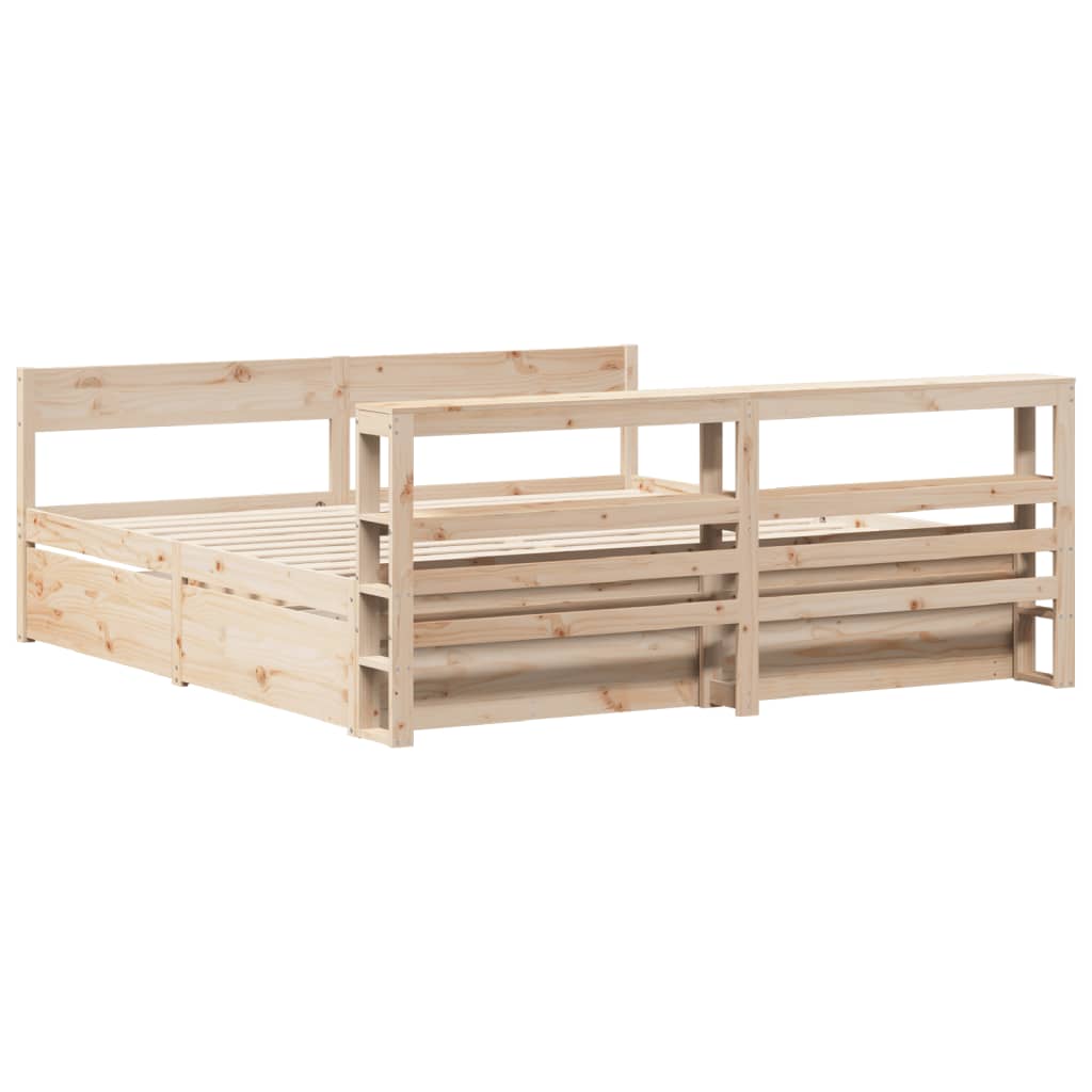 Cama sem colchão 180x200 cm madeira de pinho maciça - Image 7