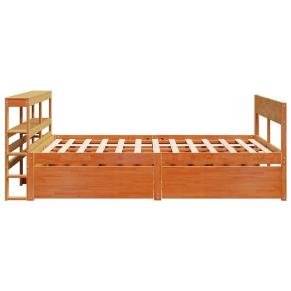 Cama sem colchão 120x200 cm madeira pinho maciça castanho-mel - Image 6
