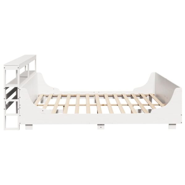 Cama sem colchão 200x200 cm madeira de pinho maciça branco - Image 6