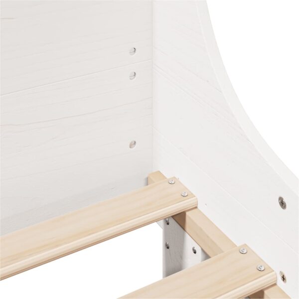 Cama sem colchão 200x200 cm madeira de pinho maciça branco - Image 8
