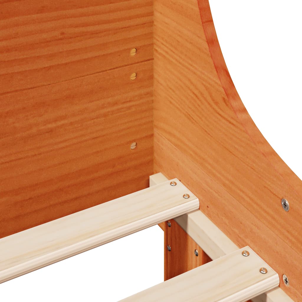 Cama sem colchão 180x200 cm pinho maciço castanho-mel - Image 8