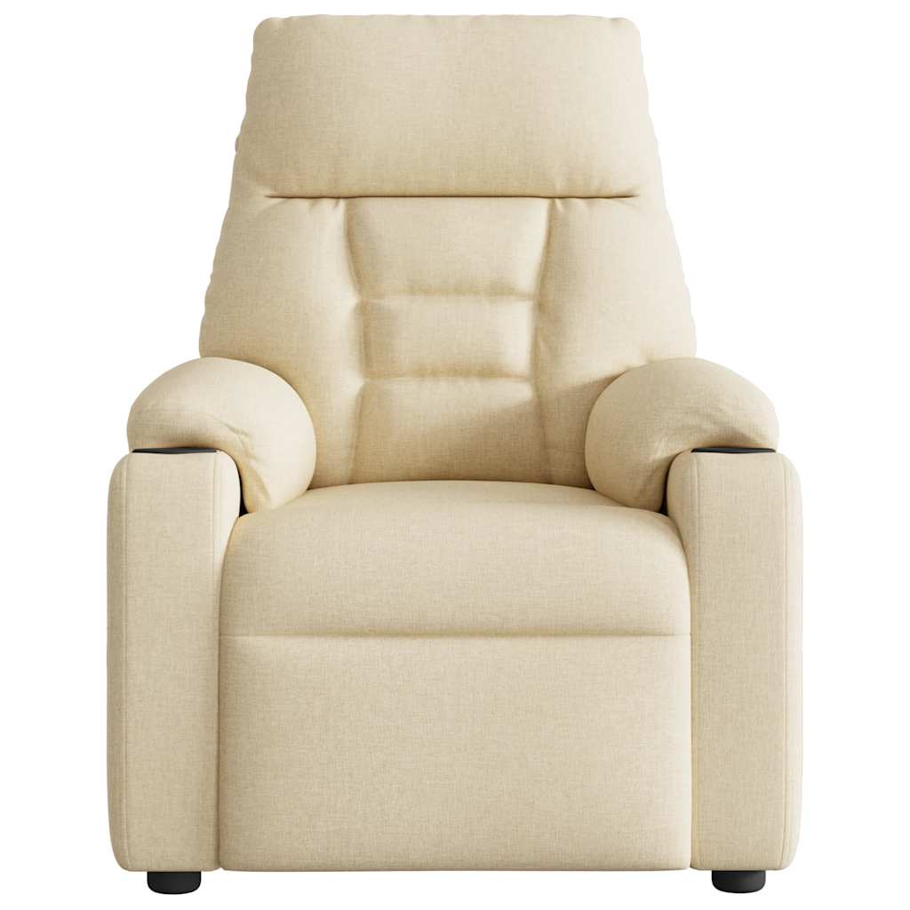 Poltrona de massagens reclinável tecido cor creme - Image 3