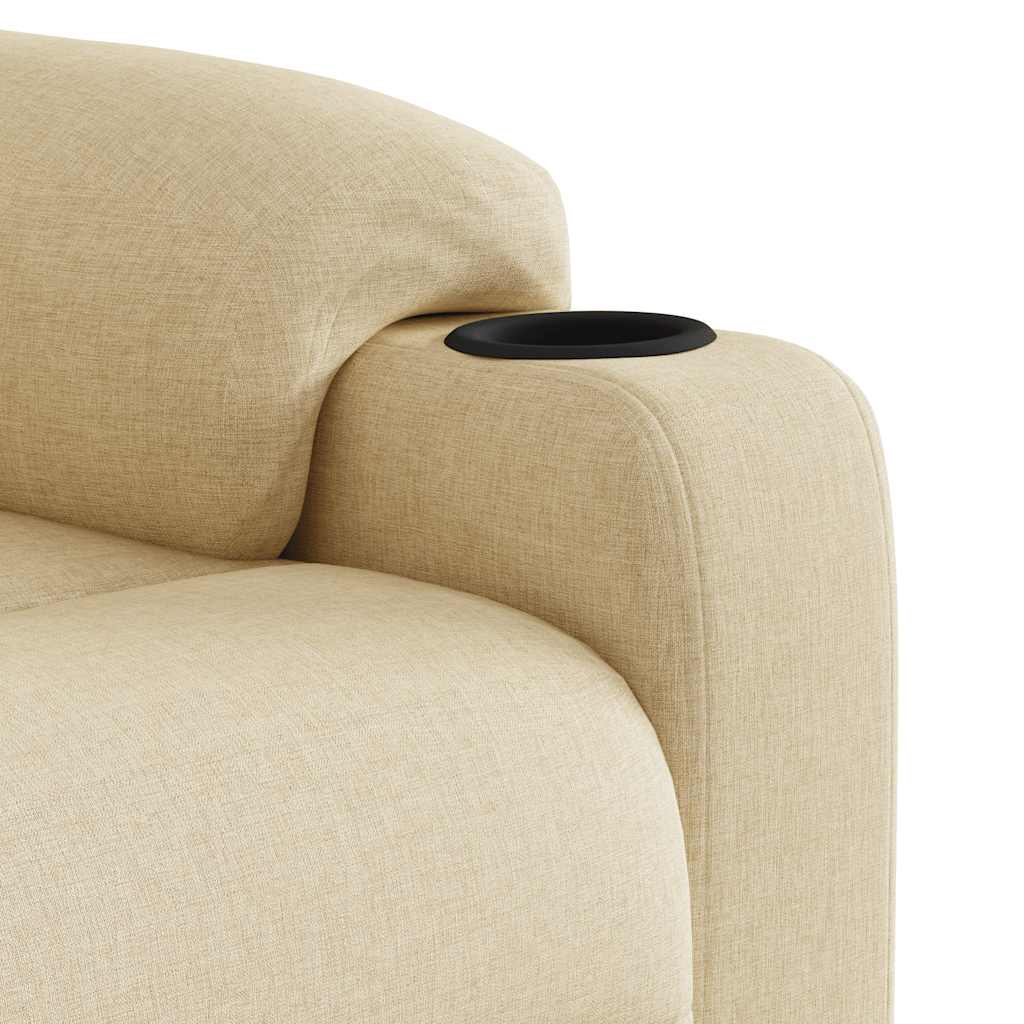 Poltrona de massagens reclinável tecido cor creme - Image 9