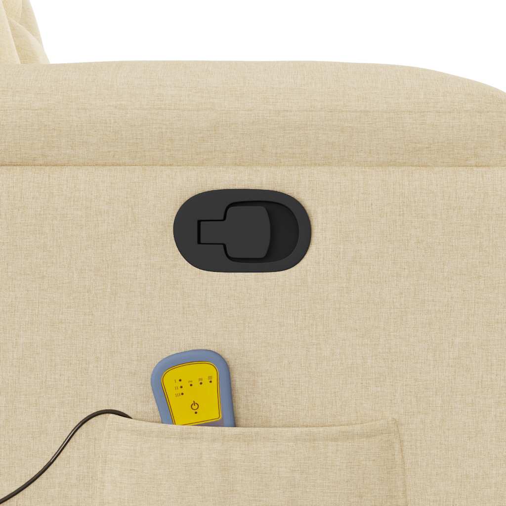 Poltrona de massagens reclinável tecido cor creme - Image 10