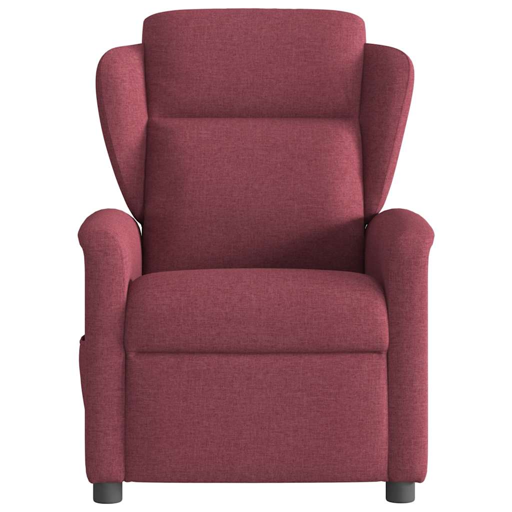Poltrona de massagens reclinável tecido vermelho tinto - Image 3