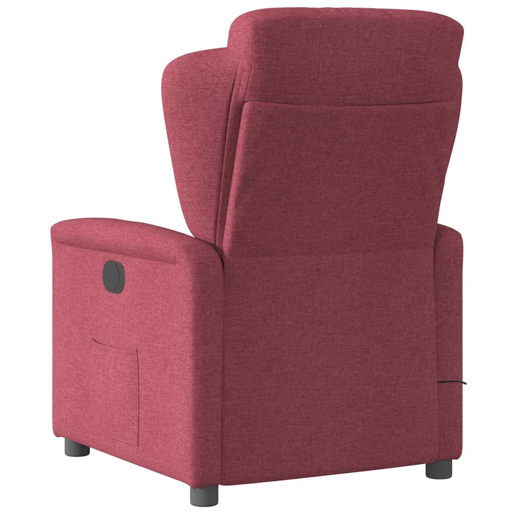 Poltrona de massagens reclinável tecido vermelho tinto - Image 5