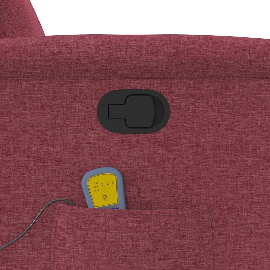 Poltrona de massagens reclinável tecido vermelho tinto - Image 10