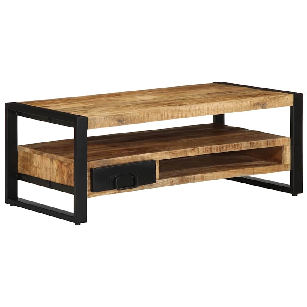 Mesa de centro 90x50x36 cm madeira de mangueira áspera maciça - Image 2