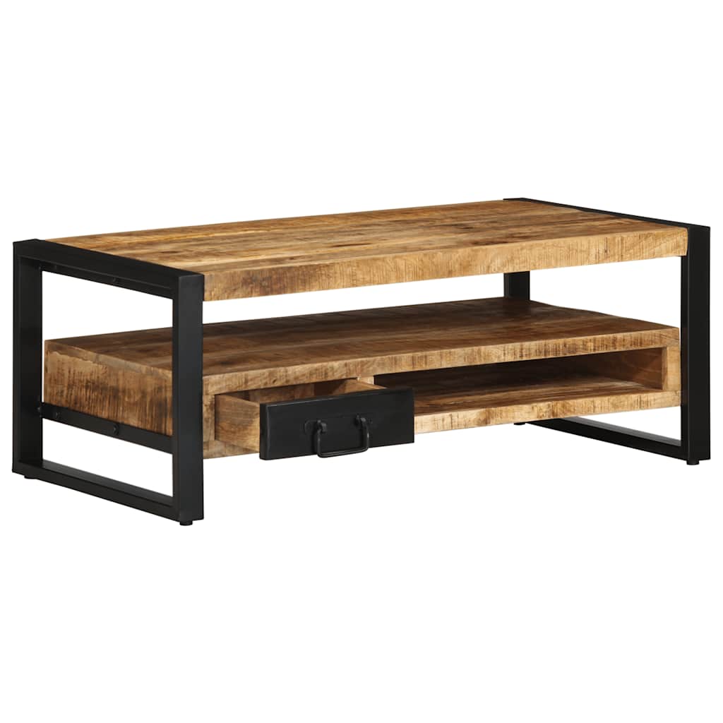 Mesa de centro 90x50x36 cm madeira de mangueira áspera maciça - Image 3