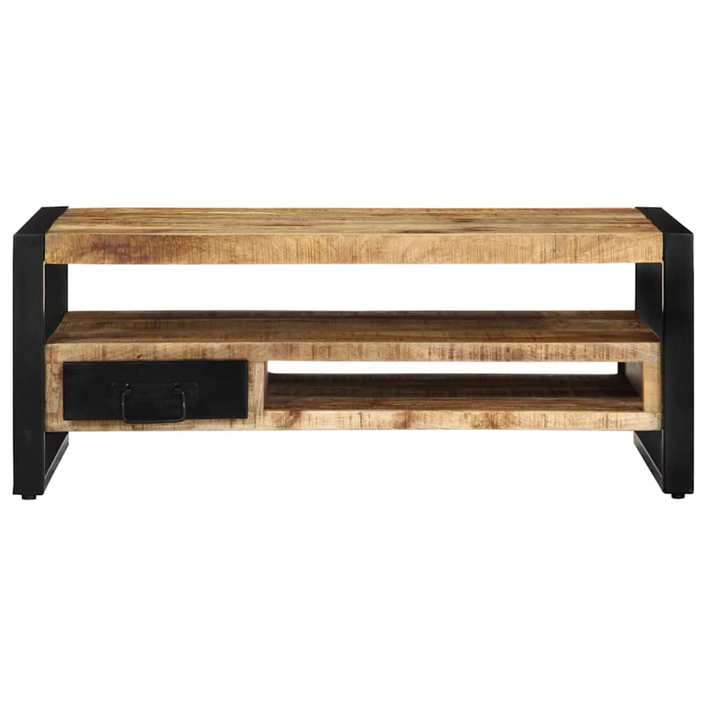 Mesa de centro 90x50x36 cm madeira de mangueira áspera maciça - Image 4