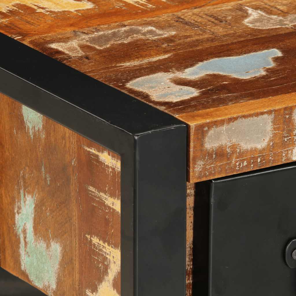 Mesas de cabeceira 2 pcs madeira maciça áspera multicor manga - Image 9