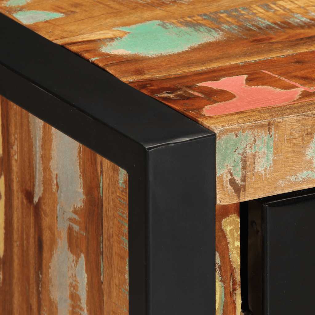 Aparador multicor 55x35x70 cm madeira maciça recuperada - Image 7