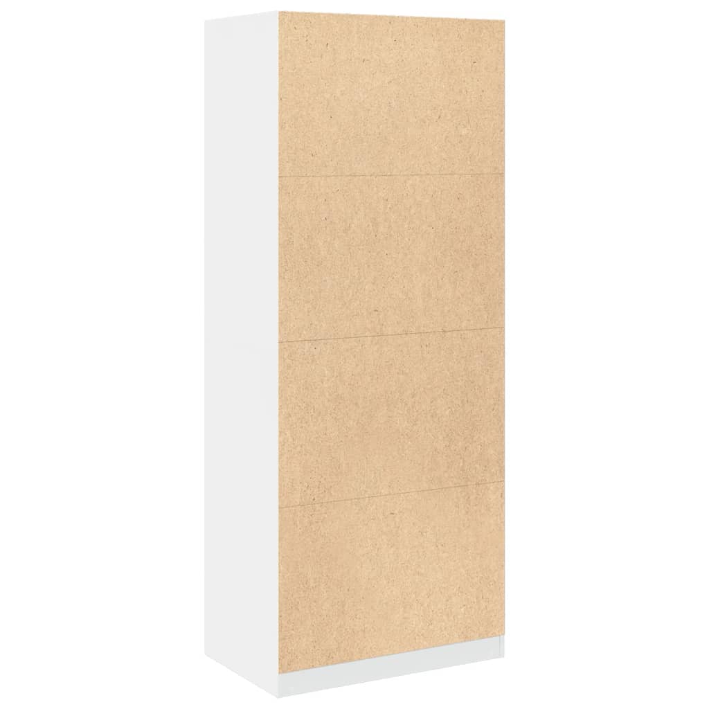 Roupeiro 80x50x200 cm derivados de madeira branco - Image 5