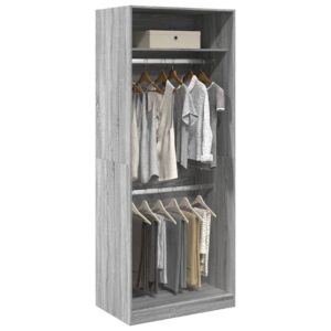 Roupeiro 80x50x200 cm derivados de madeira cinzento sonoma