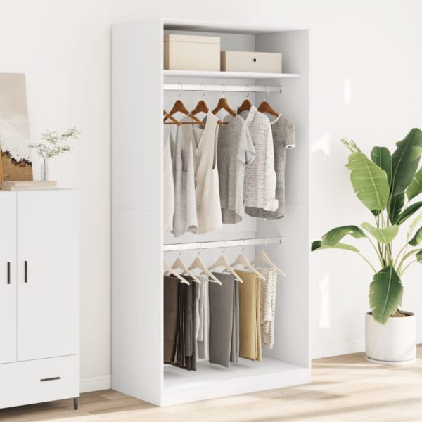 Roupeiro 100x50x200 cm contraplacado branco - Image 2