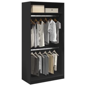Roupeiro 100x50x200 cm contraplacado preto