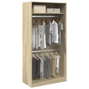Roupeiro 100x50x200 cm contraplacado carvalho sonoma