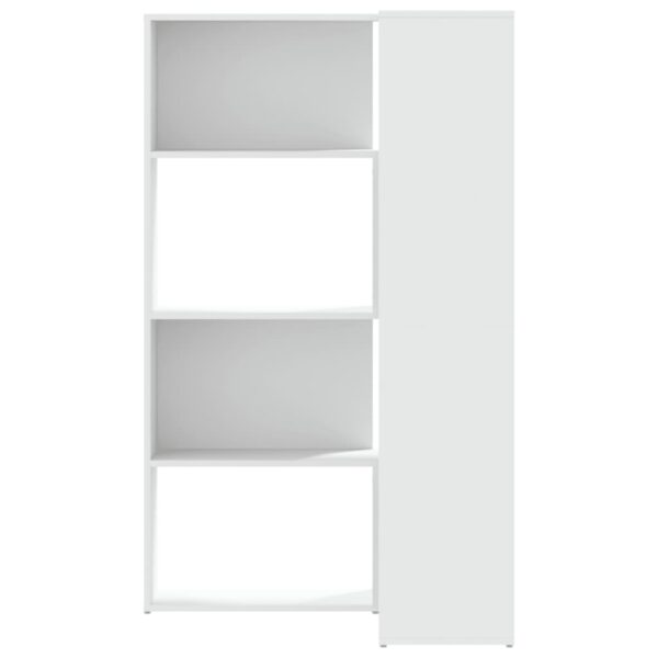 Estante canto 4 prateleiras 85x85x140 cm deriv. madeira branco - Image 3