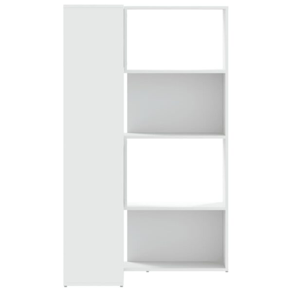 Estante canto 4 prateleiras 85x85x140 cm deriv. madeira branco - Image 4