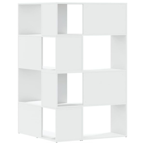 Estante canto 4 prateleiras 85x85x140 cm deriv. madeira branco - Image 5