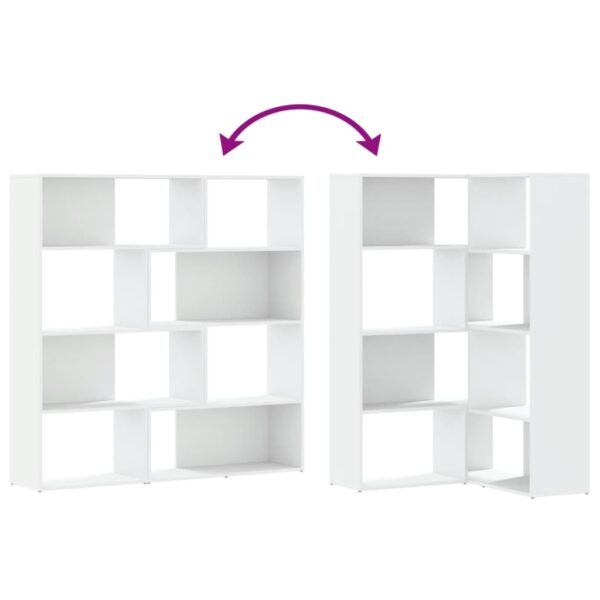 Estante canto 4 prateleiras 85x85x140 cm deriv. madeira branco - Image 6