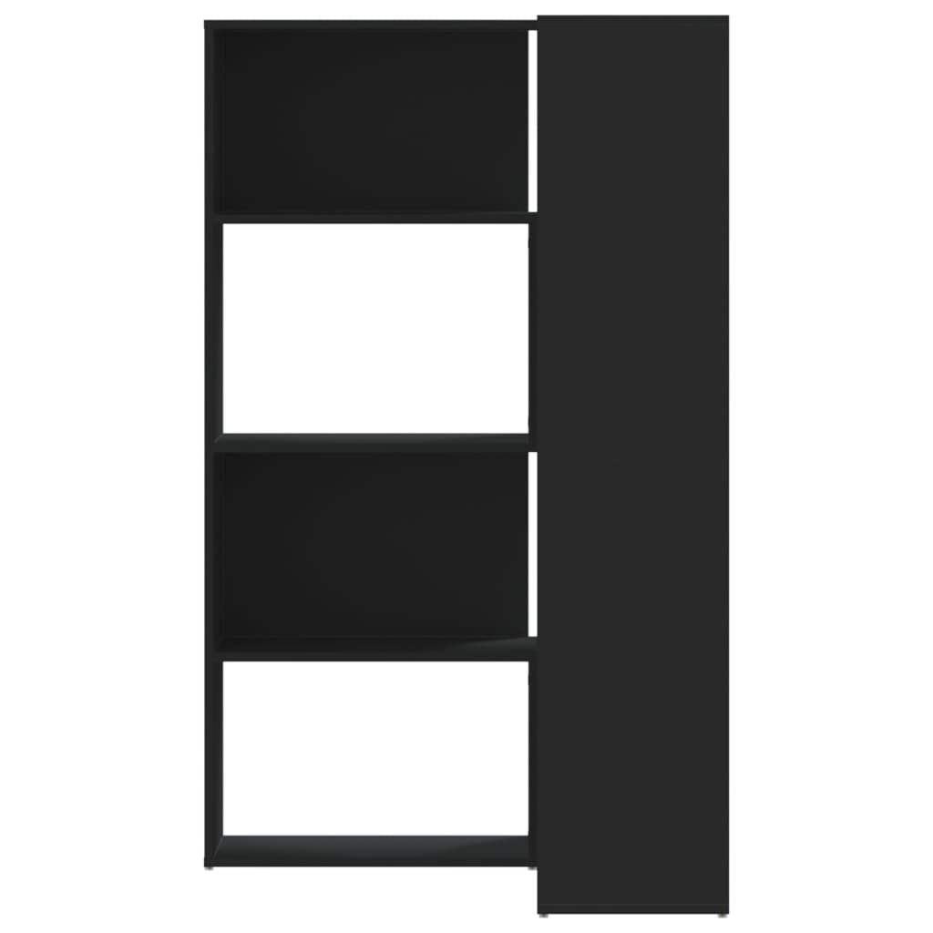 Estante canto 4 prateleiras 85x85x140 cm deriv. madeira preto - Image 3