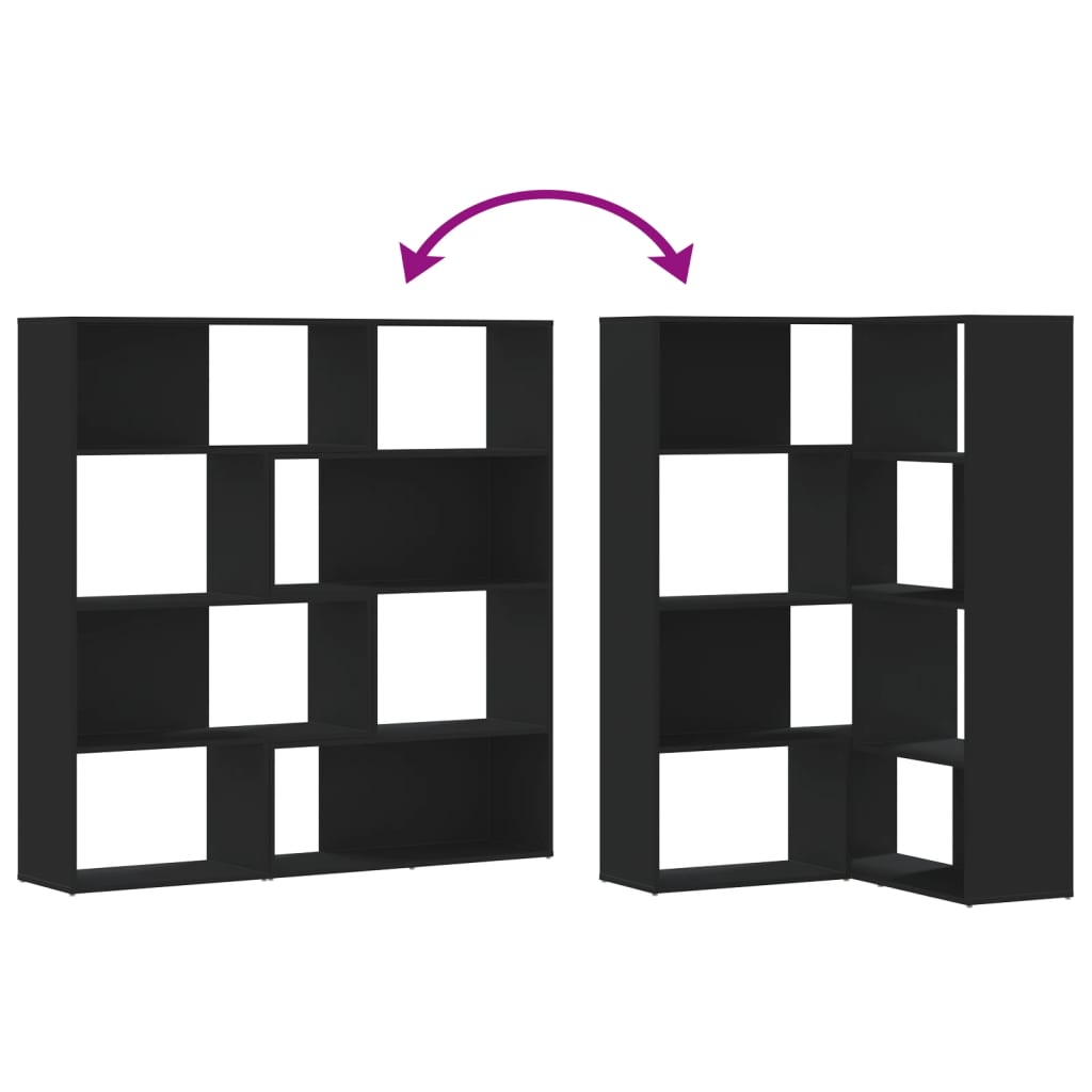 Estante canto 4 prateleiras 85x85x140 cm deriv. madeira preto - Image 6