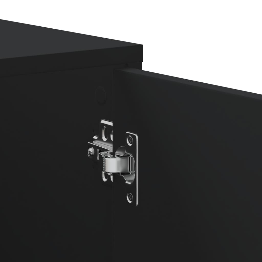 Armário de canto 200x40x45 cm derivados de madeira preto - Image 8