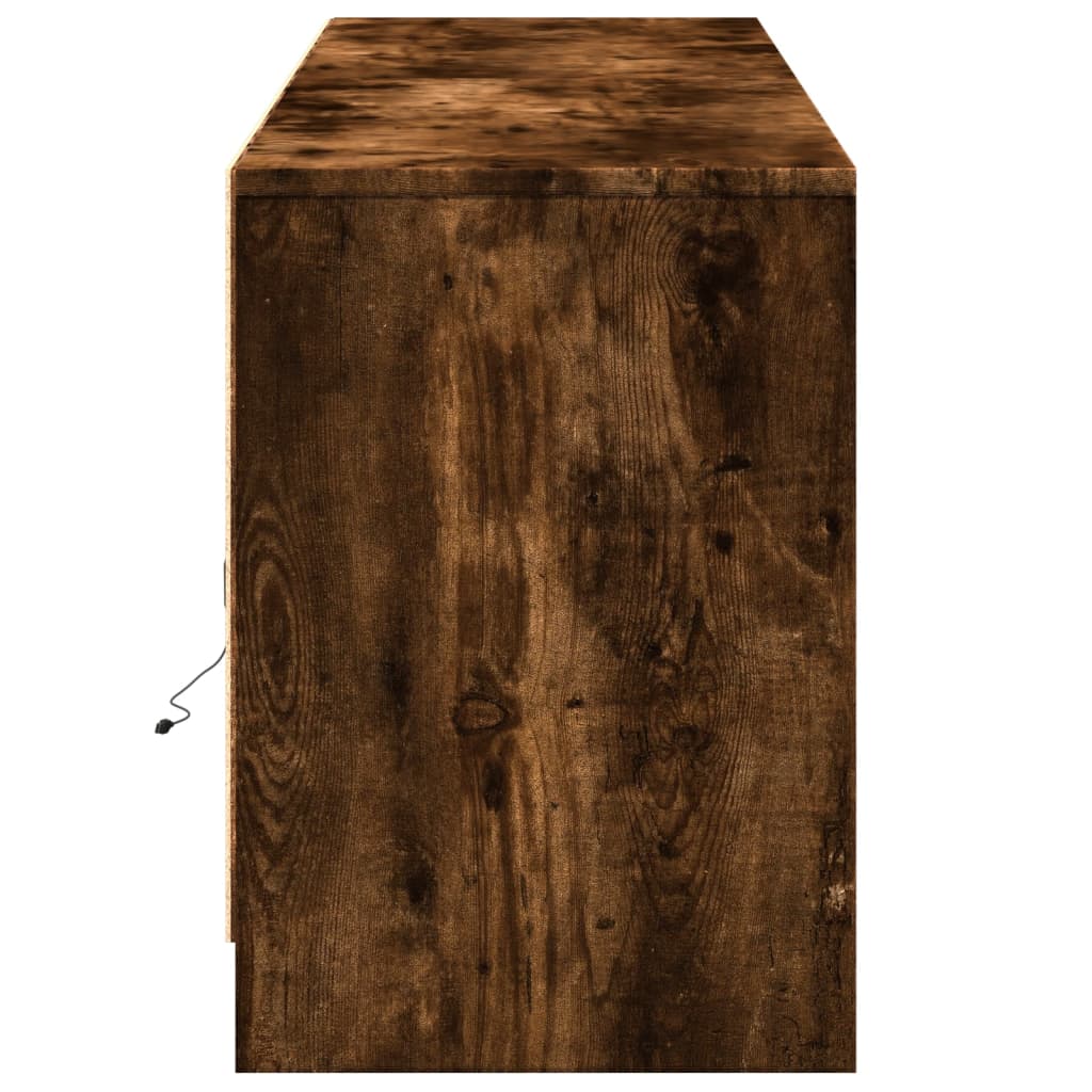 Móvel de TV com luzes LED derivados de madeira carvalho fumado - Image 6