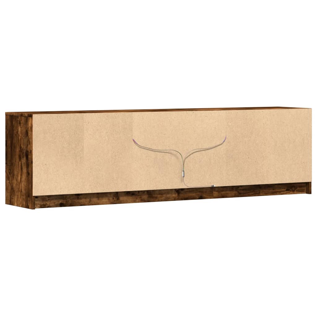 Móvel de TV com luzes LED derivados de madeira carvalho fumado - Image 7