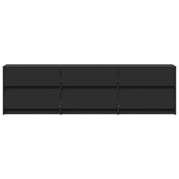 Móvel de TV com luzes LED derivados de madeira preto - Image 6