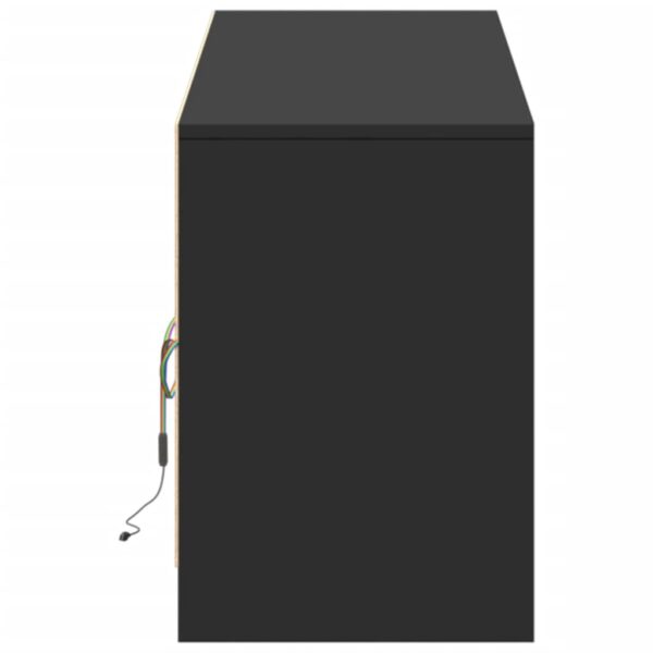 Móvel de TV com luzes LED derivados de madeira preto - Image 7