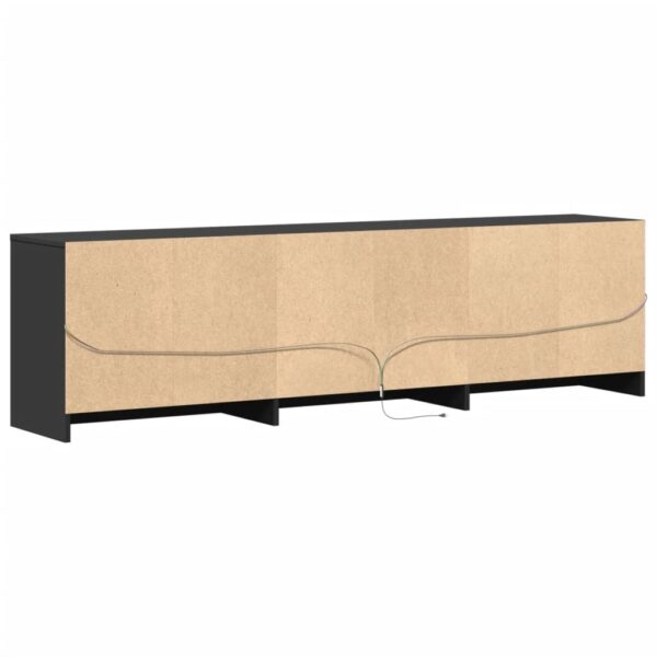 Móvel de TV com luzes LED derivados de madeira preto - Image 8