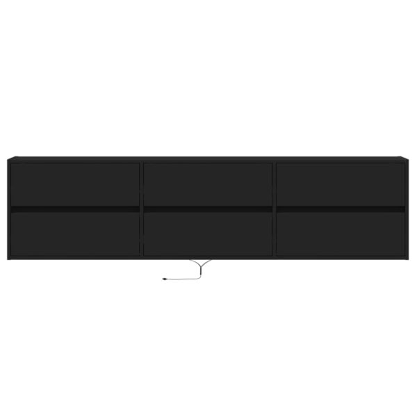 Móvel de parede para TV com luzes LED 180x31x45 cm preto - Image 5